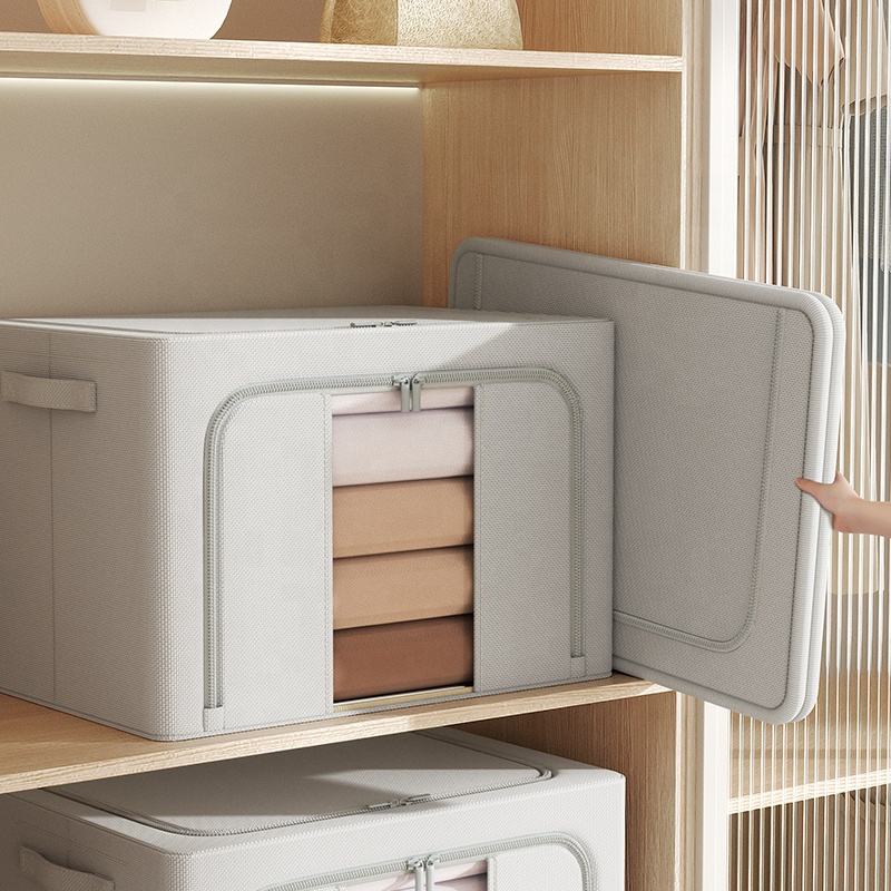 Wholesale Collapsible Storage Boxes 50x40x33 66L Wardrobe Furniture Clothes Storage Bag Containers Storage Boxes & Bins