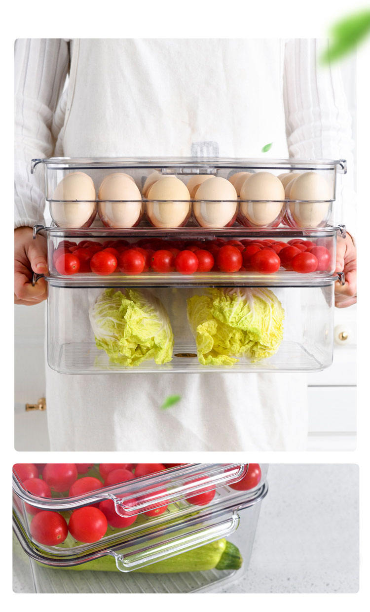 Pet Various Clear Refrigerator Organizer Food Container Transparent Kitchen Organizer Storage Plastic Fridge Organizer Bin