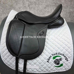 **SOLD** Gullikson Jerger-Genser Dressage Saddle, 17.5" Seat, Extra Short Flap, Wide Tree, Wool Flocked Panels