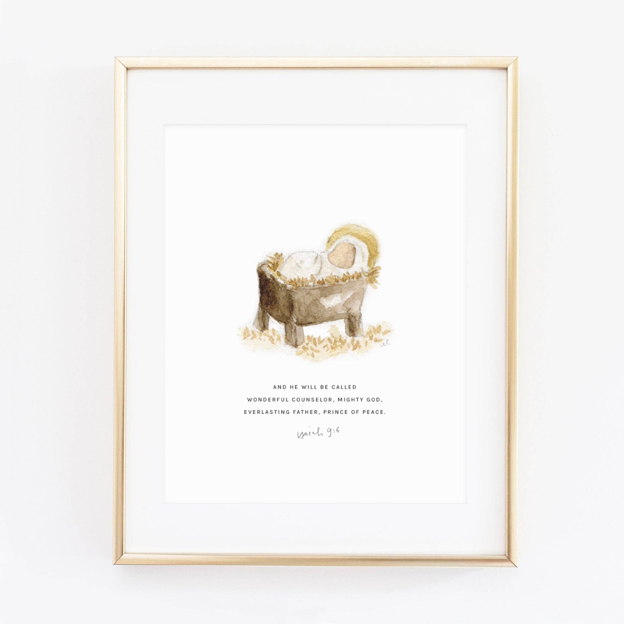 emily lex studio - Isaiah 9:6 manger baby scripture print