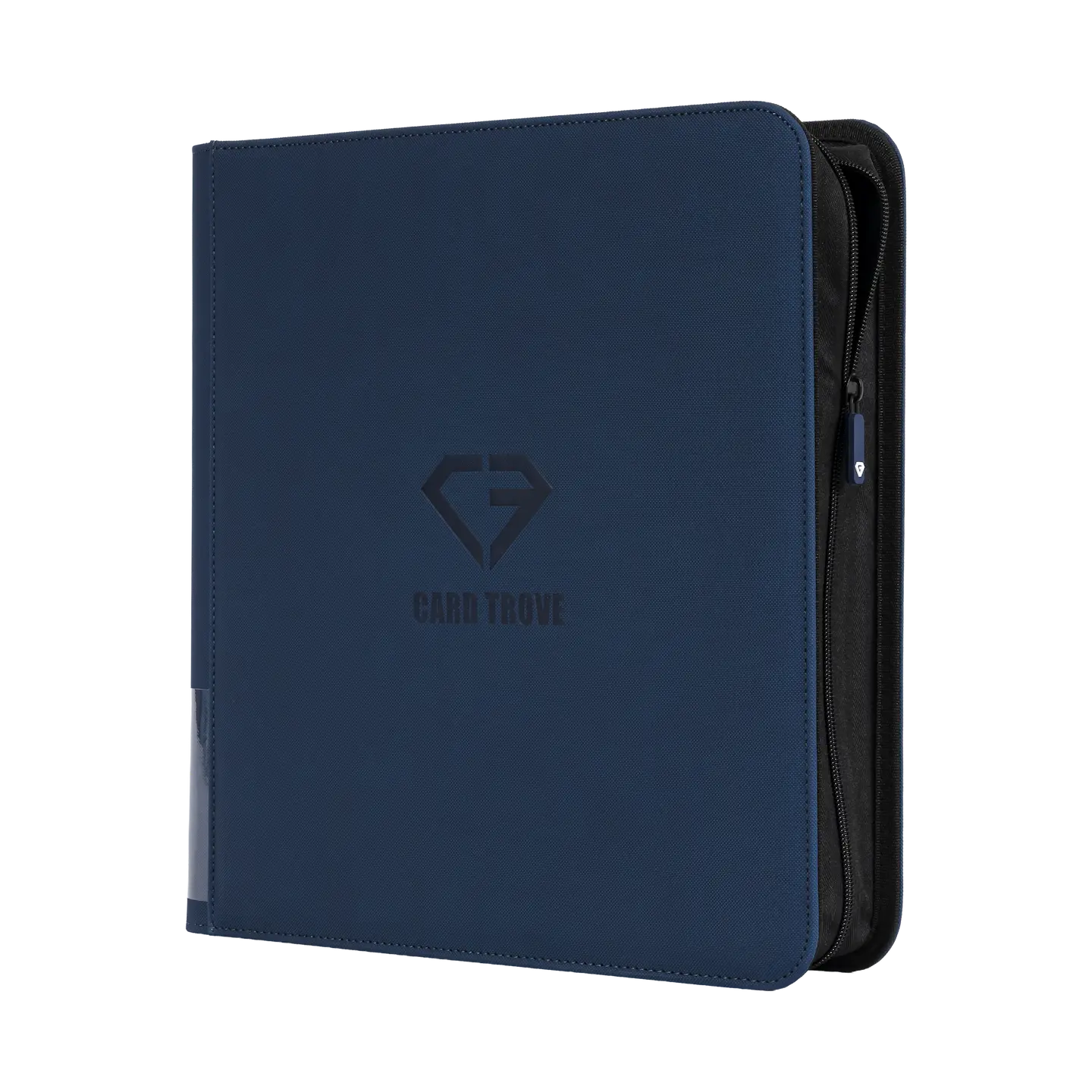 12-Pocket XL Card Binder Blue with zipper, designed for 720 trading cards, splash and impact resistant.