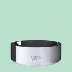 frank green Pet Bowl Large - Silver / Neon Orange Base Ring