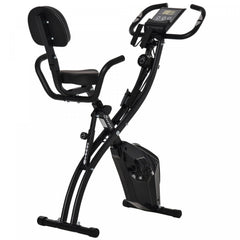 Soozier 2 In 1 Upright Exercise Bike Stationary Foldable Magnetic Recumbent Cycling With Arm Resista|Soozier Velo D'exercice Droit 2 En 1 Stationnaire Pliable Magnetique Velo Couche Avec Bandes De Resi