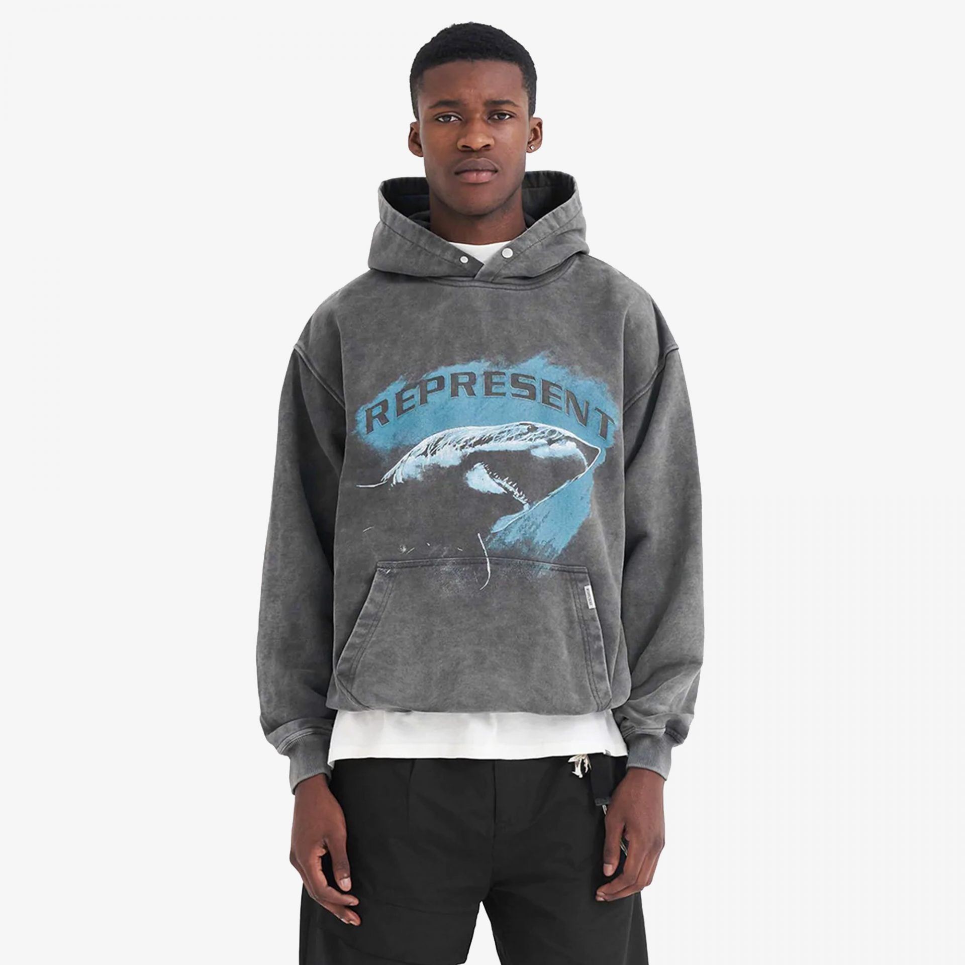Represent | SHARK HOODIE { VINTAGE GREY