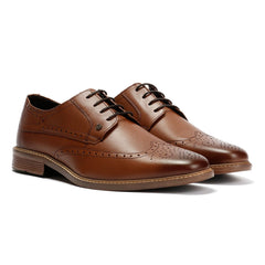 Lambretta Stockton Chaussures En Cuir Pour Hommes Brunes À Lacets