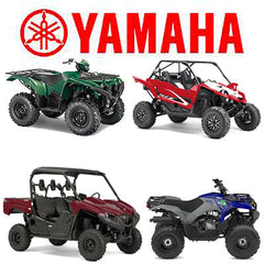Four Yamaha off-road vehicles displayed with the Yamaha logo above them on a white background.