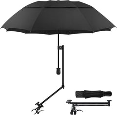 Patio Umbrellas UPF 50+ 360 ° Adjustable Shade Umbrella,Beach Umbrella with Universal Clamp,Beach Clamp on Umbrella,suitable for Patio,beach chairs,golf carts, wheelchairs,carts,bleachers,camping and fishing