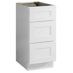 Design House Brookings 15-in W x 34.5-in H x 24-in D White Maple 3-Drawer Base Ready To Assemble Plywood Cabinet (Recessed Panel Style)
