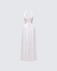 Avalon Ivory Corset Plunge Maxi Dress product front