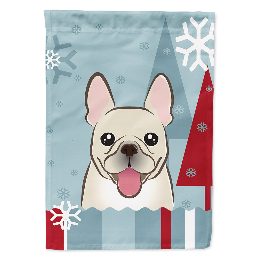 Caroline's Treasures Winter Holiday French Bulldog House Flag 28x40 Porch Sleeve Pole Decorative Outside Yard Banner Artwork Wall Hanging, Polyester