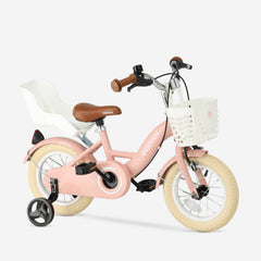 Zoey meisjesfiets 12 inch roze met mandje stevig frame voor de eerste fietsritjes