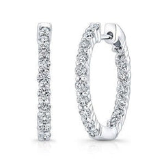 naturel diamant 4.80carats boucle d'oreille vue de face