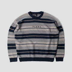By Parra Neatly Striped Knitted Pullover Navy Blue
