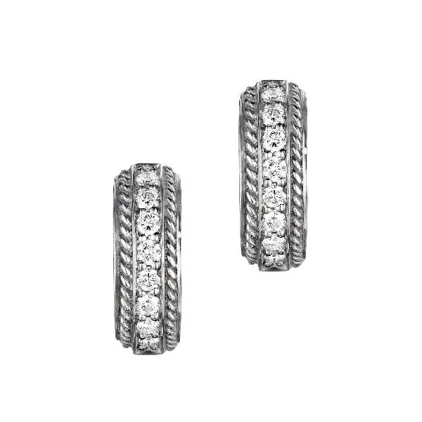Penny Preville 18K White Gold Diamond Huggie Hoops