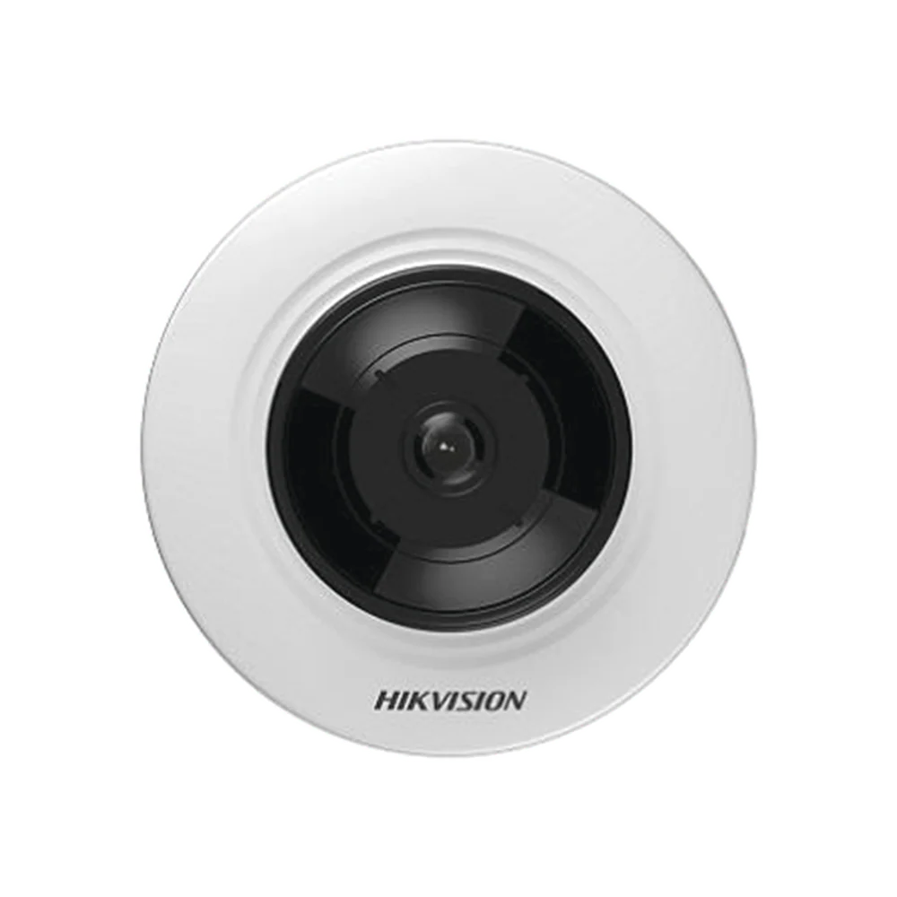 Cámara Mini Fisheye IP 5 Megapixel HIKVISION Panorámica 180° - 360° Microfono Integrado 8 mts IR Uso en Interior PoE Múltiples Vistas por iVMS-4200 Alarmas I/O Micro SD DS-2CD2955G0-ISU - SILYMX