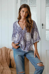 JAASE Gabriella Top - Lilac Lullaby Print - Guys & Girls Surf n Street