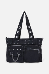Dangerfield - Canvas Stud Pocket Bag - black