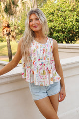 Seaside Market Printed Top - Citrus Garden