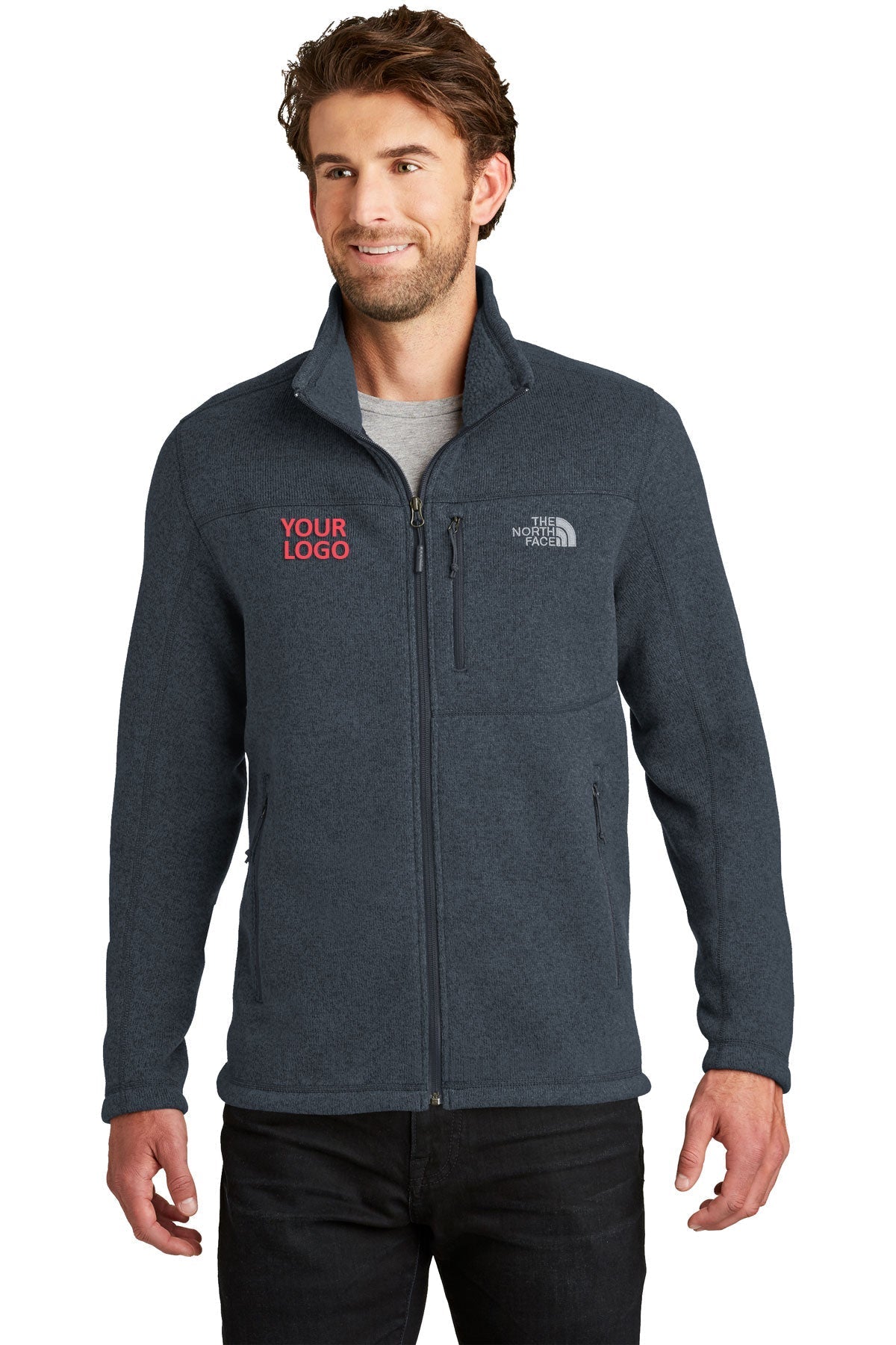 The North Face Urban Navy Heather NF0A3LH7 custom jackets with logo