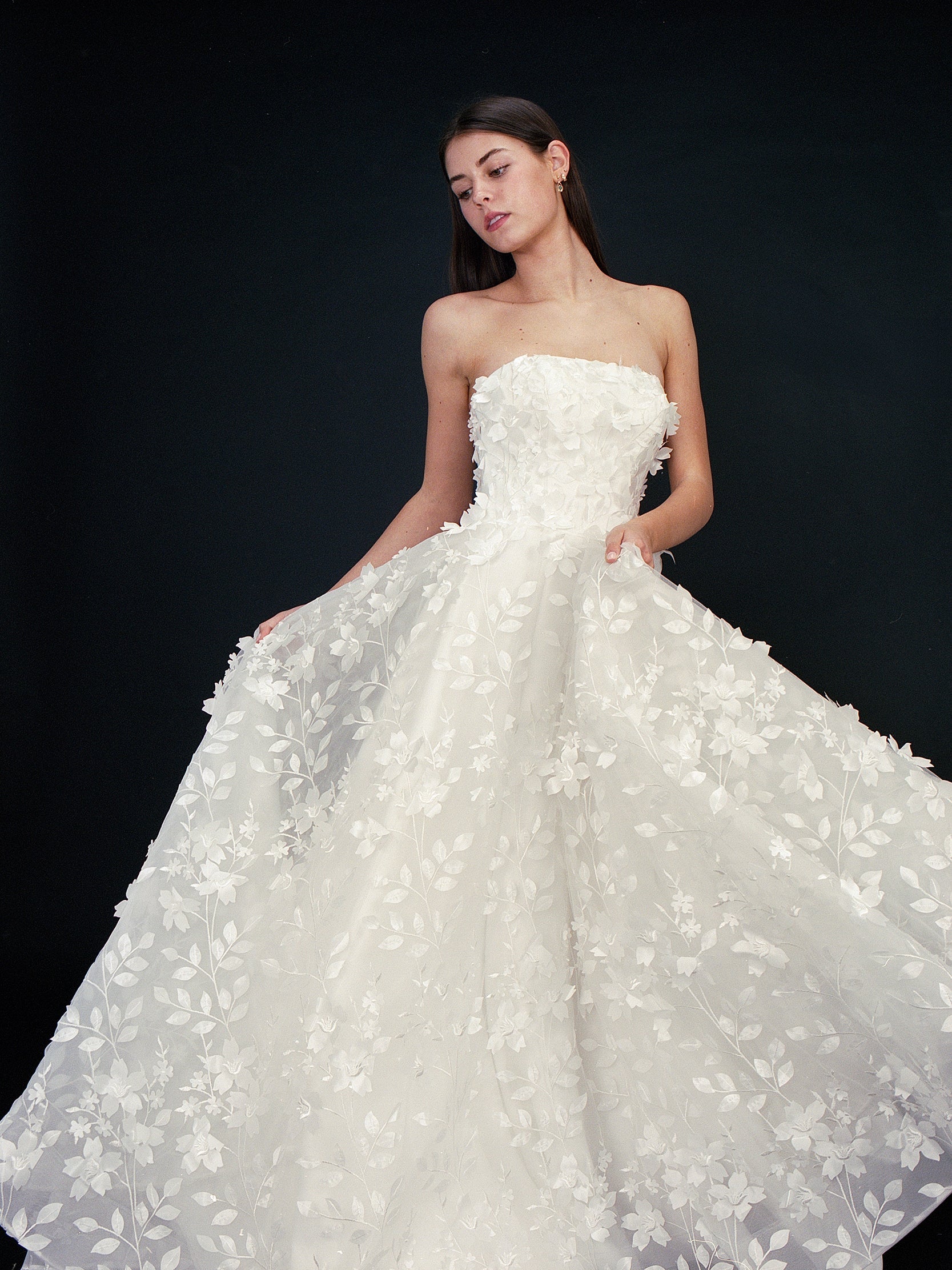 Style G2511 - 3D Floral Strapless Lace Ball Gown Princess Wedding Dress