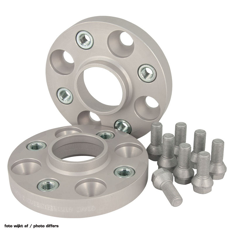 H&R, DRA-System Spürverbreiterungsatz 40mm pro Achse - Lochkreis 5x110 - Mittenzentrierung 65,0mm - System M12x1,5 - passend für Cadillac/Fiat/Opel/Saab, Aluminium, Silber