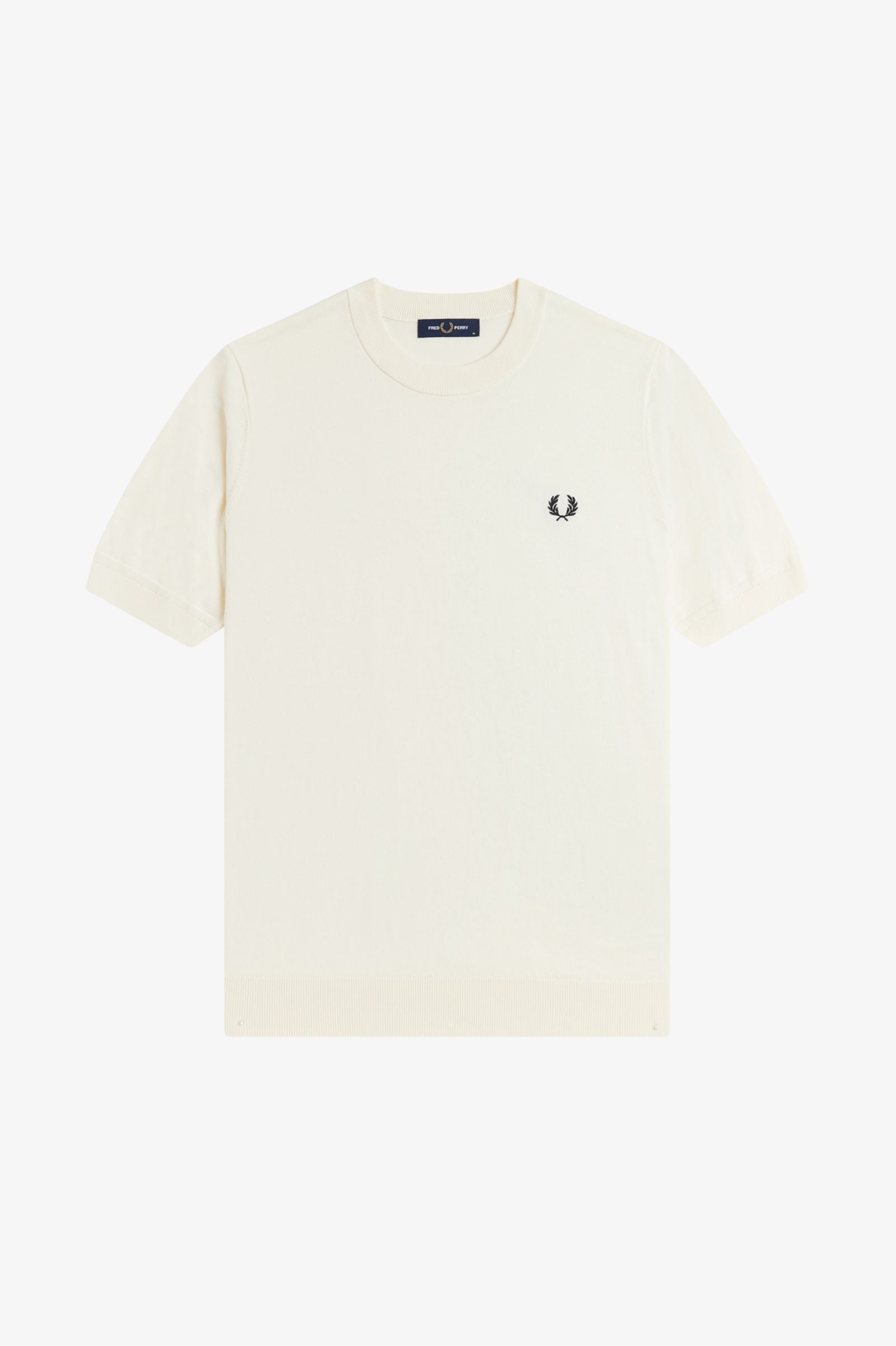 Fred Perry K2322 Cotton Knitted T-Shirt - Ecru