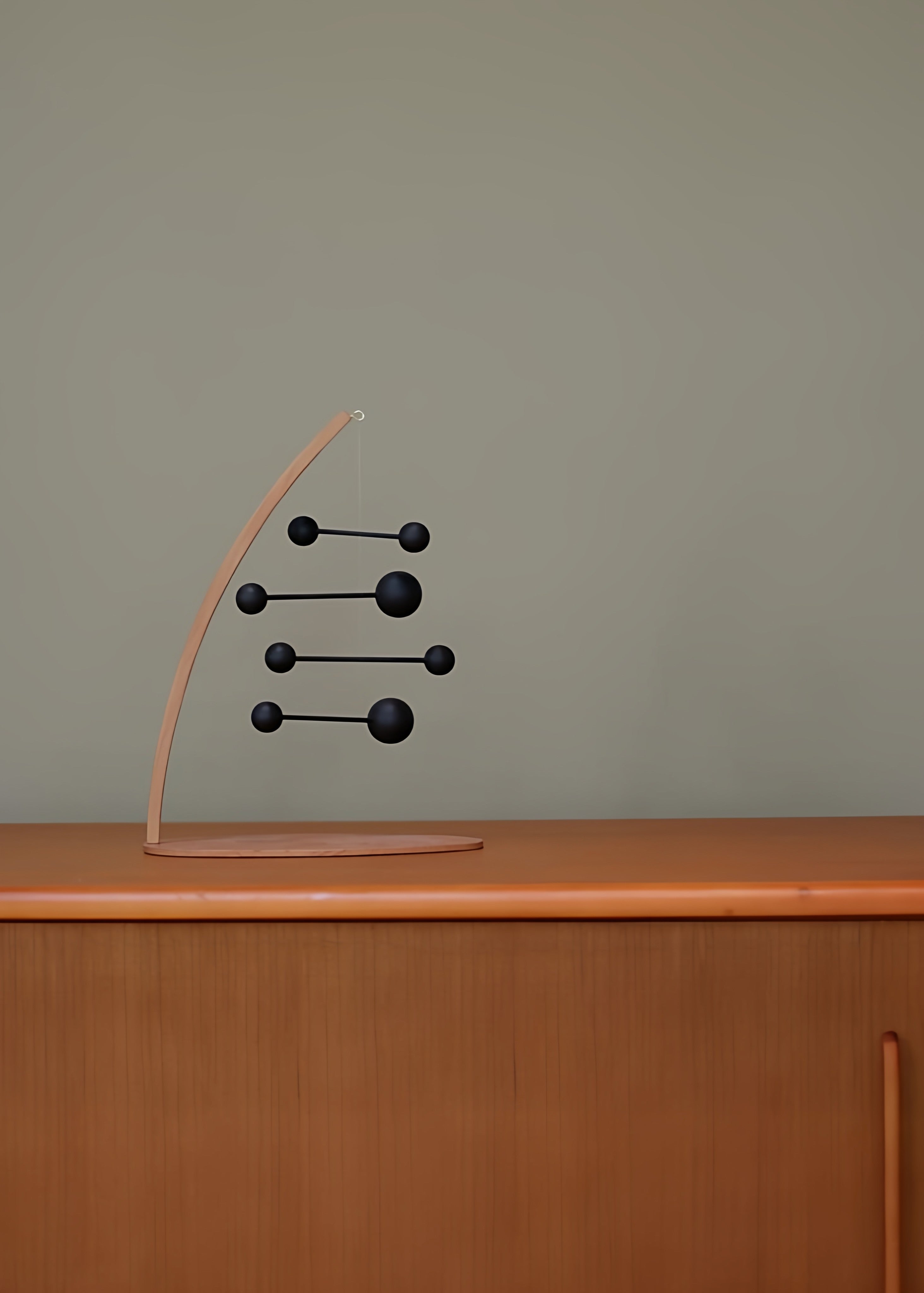Kinetic Molecular Balance Wood Desk Sculpture - Main Product Photo, Kinetic Art, Stress Relief, Dynamic Balance