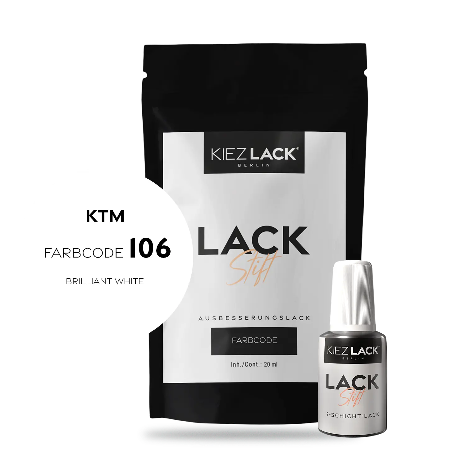 Kiezlack Motorradlack Lackstift KTM 106 BRILLIANT WHITE