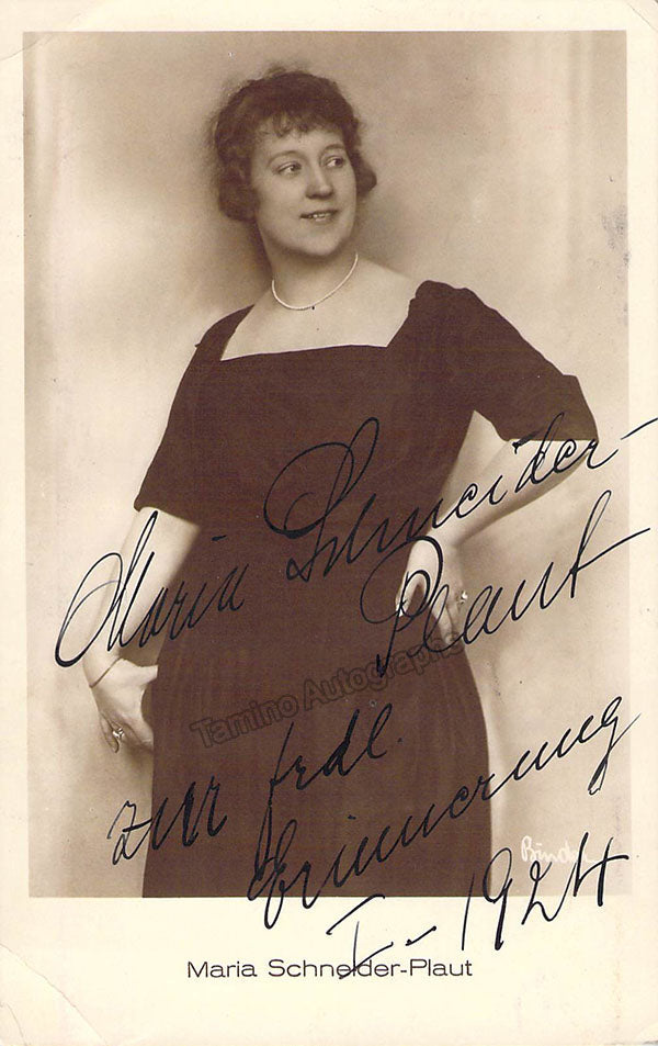 Schneider-Plaut, Maria - Signed Photograph