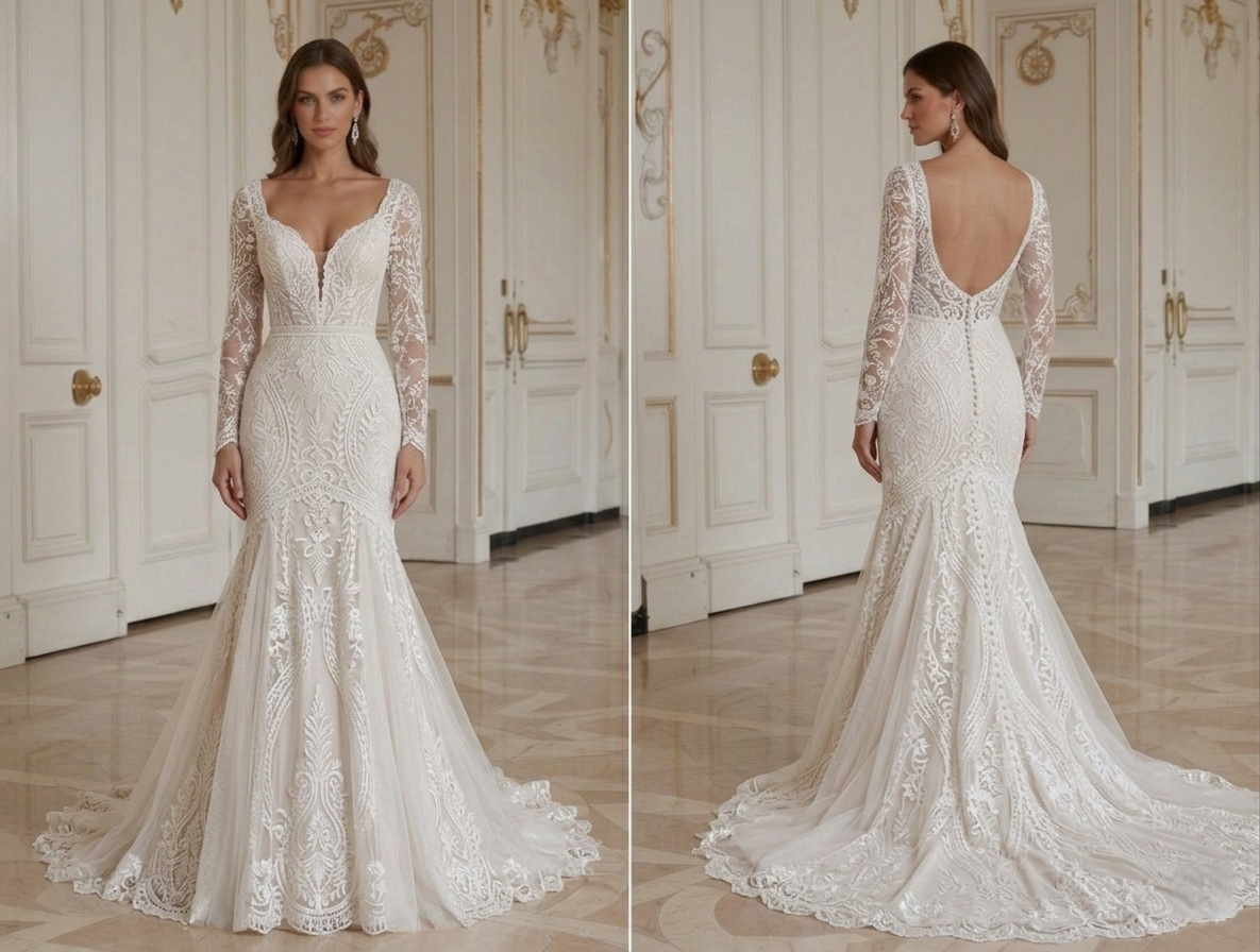 Mermaid Wedding Dress With Boho Chic Lace
