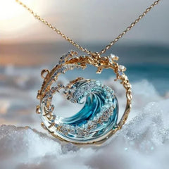 Ocean Wave Crystal Necklace