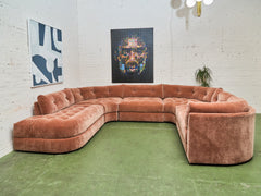 Prima 5 Piece Oval Sectional Sofa in Amici Ginger