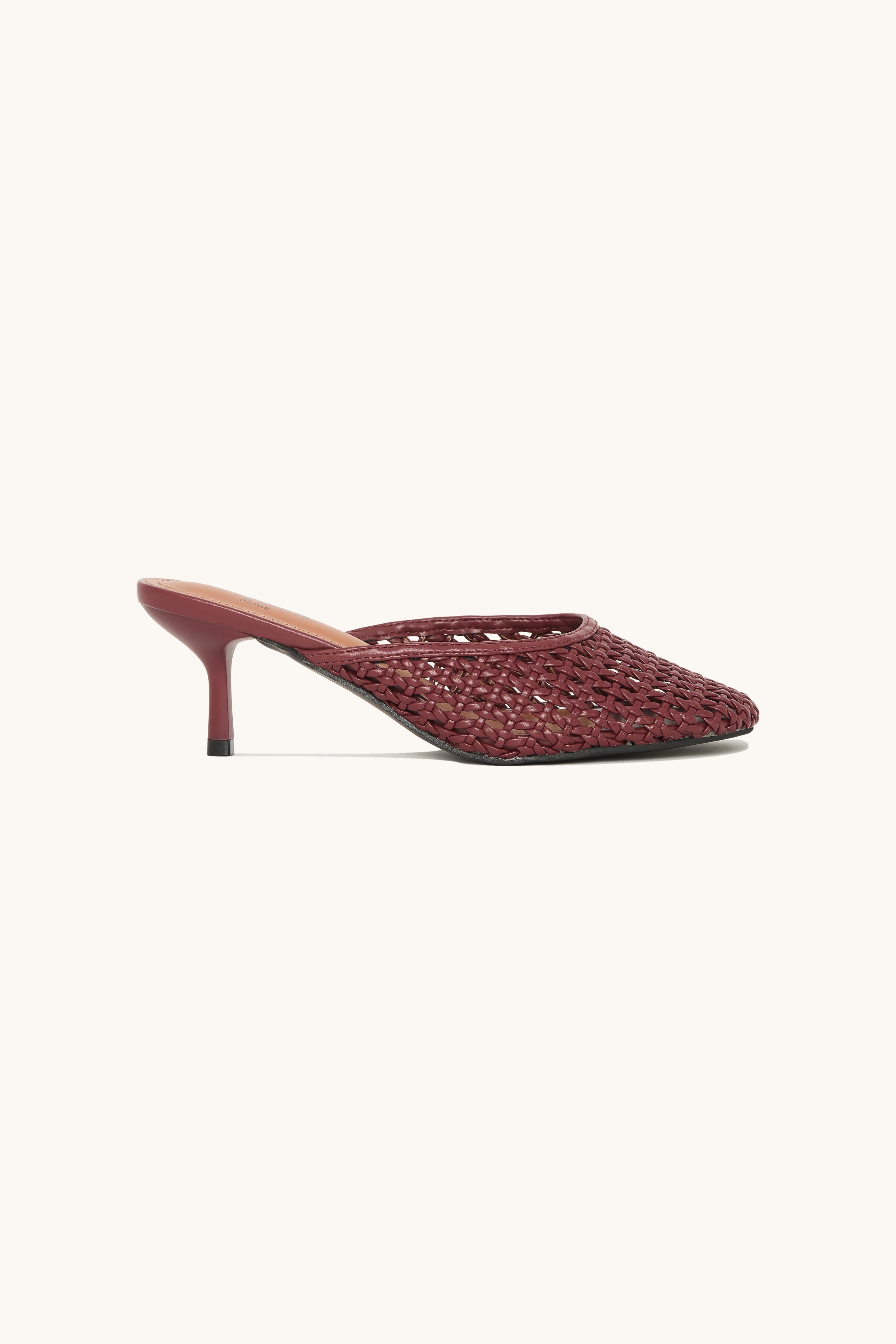 Mules tressées à talons fin - Maddy bordeaux