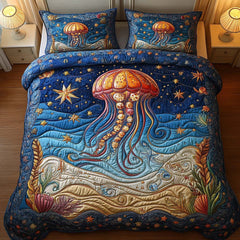Star Sea 3-Piece Quilted Bedding Set NCU0NT2205