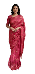 Designer Red Dupion Silk saree with Small Butti Embroidery