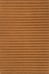 Isolated view of Golden Tan Rectangle Lennox Striped Handmade Wool Blend Rug, showcasing its design