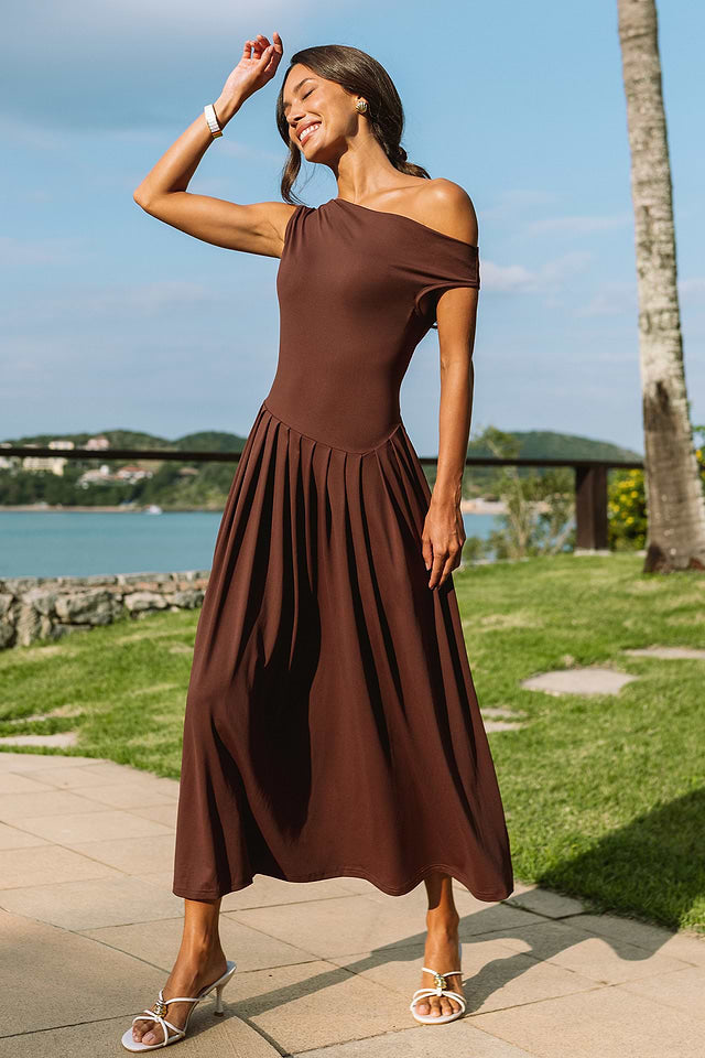 Cupshe In the Spotlight Brown Maxi Dress - Brown