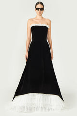 Laurette Silk Velvet Strapless Gown