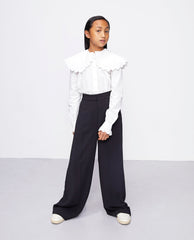 Rikki trouser wideleg - noir (Super kule bukser i sort med hint av glitter)