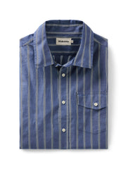 folded flatlay of The Quincy Shirt in Bay Stripe