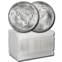 PQ BU Mixed Date Peace Dollar 20-Coin Rolls on Special