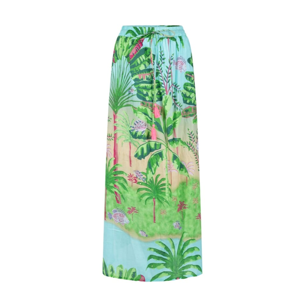 Place Du Soleil Maxi Skirt With Jungle Print