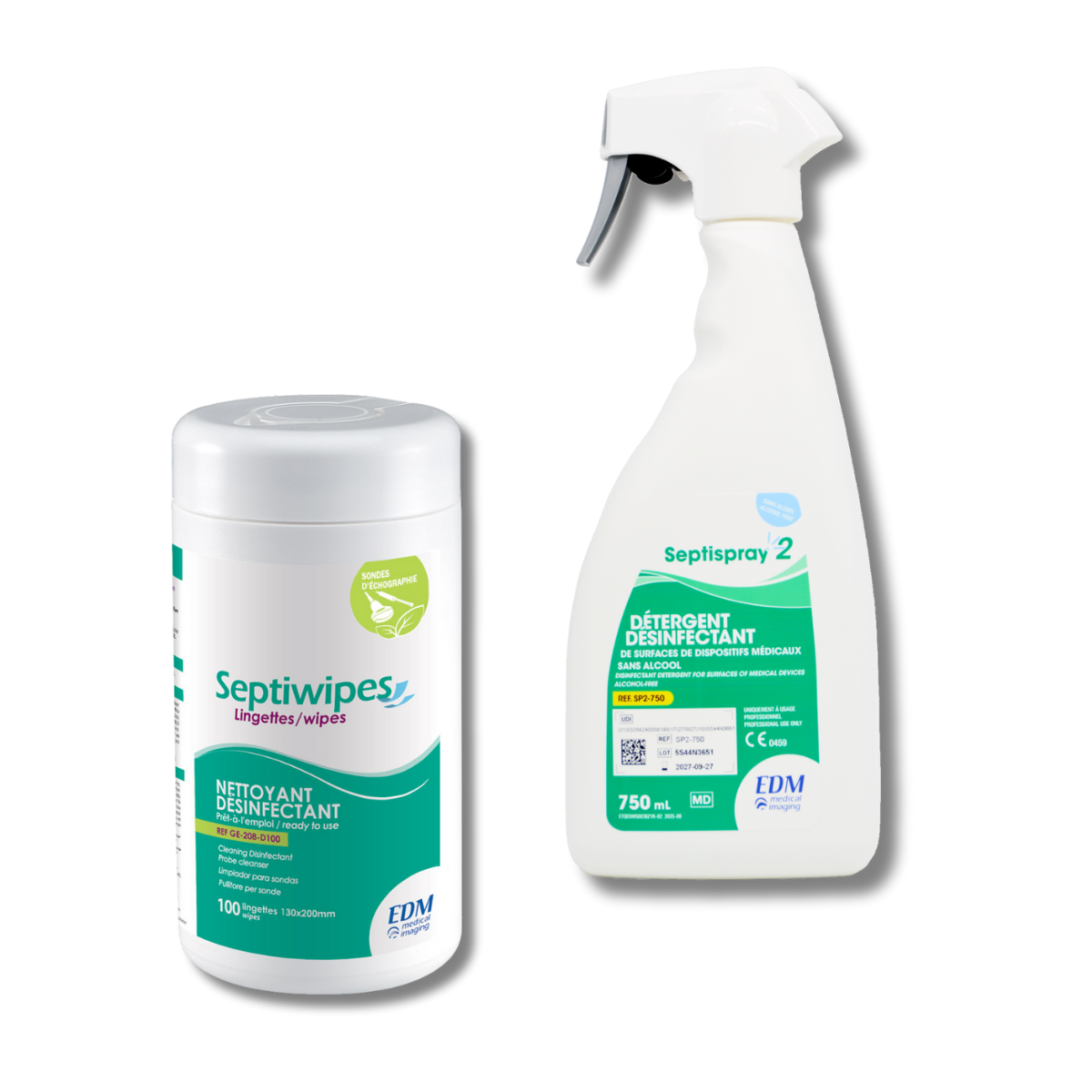 SEPTIWIPES et SEPTISPRAY 2 sans alcool pour la désinfection de bas niveau des dispositifs médicaux