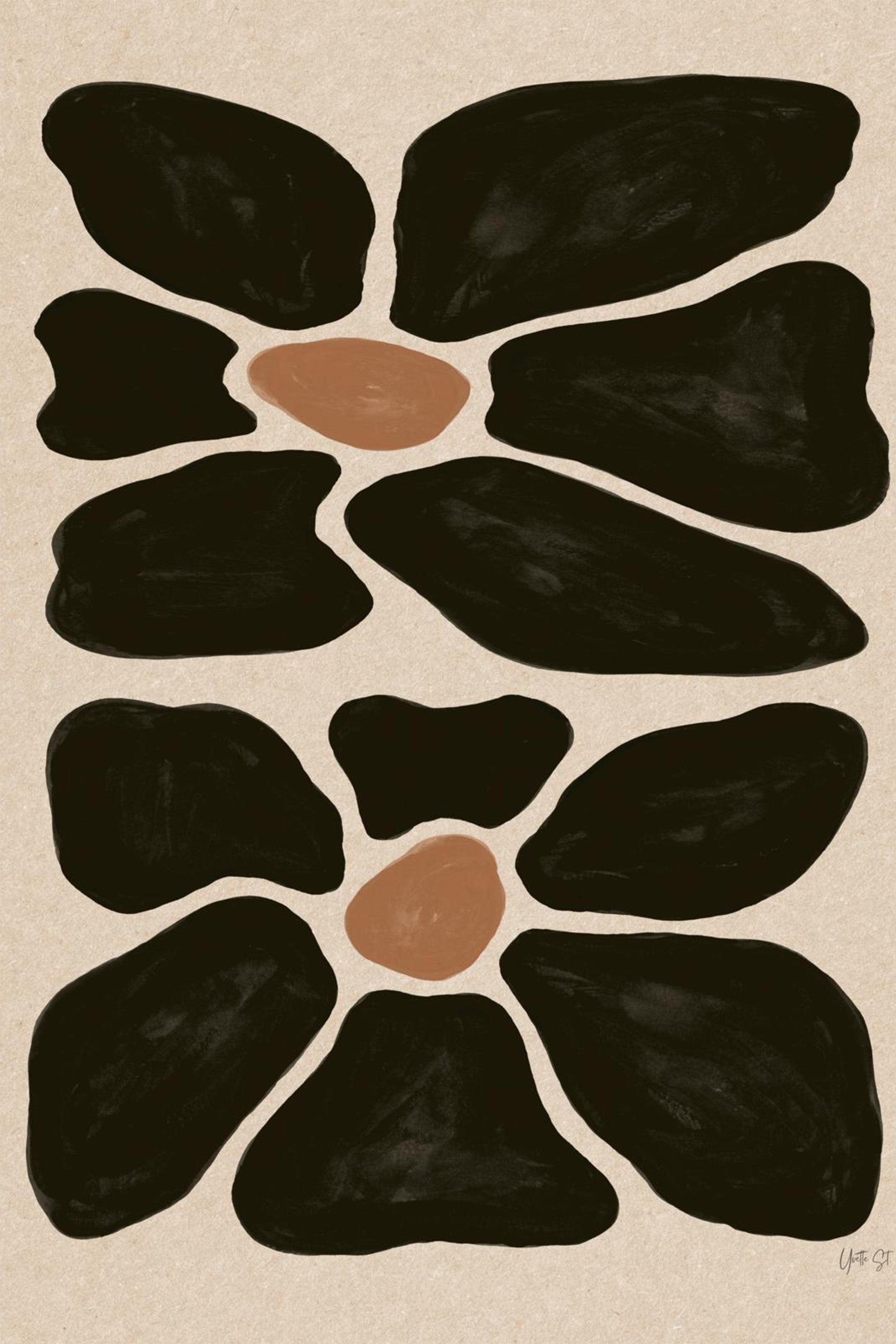 wall-art-print-canvas-poster-framed-Mod Floral, Style B-1