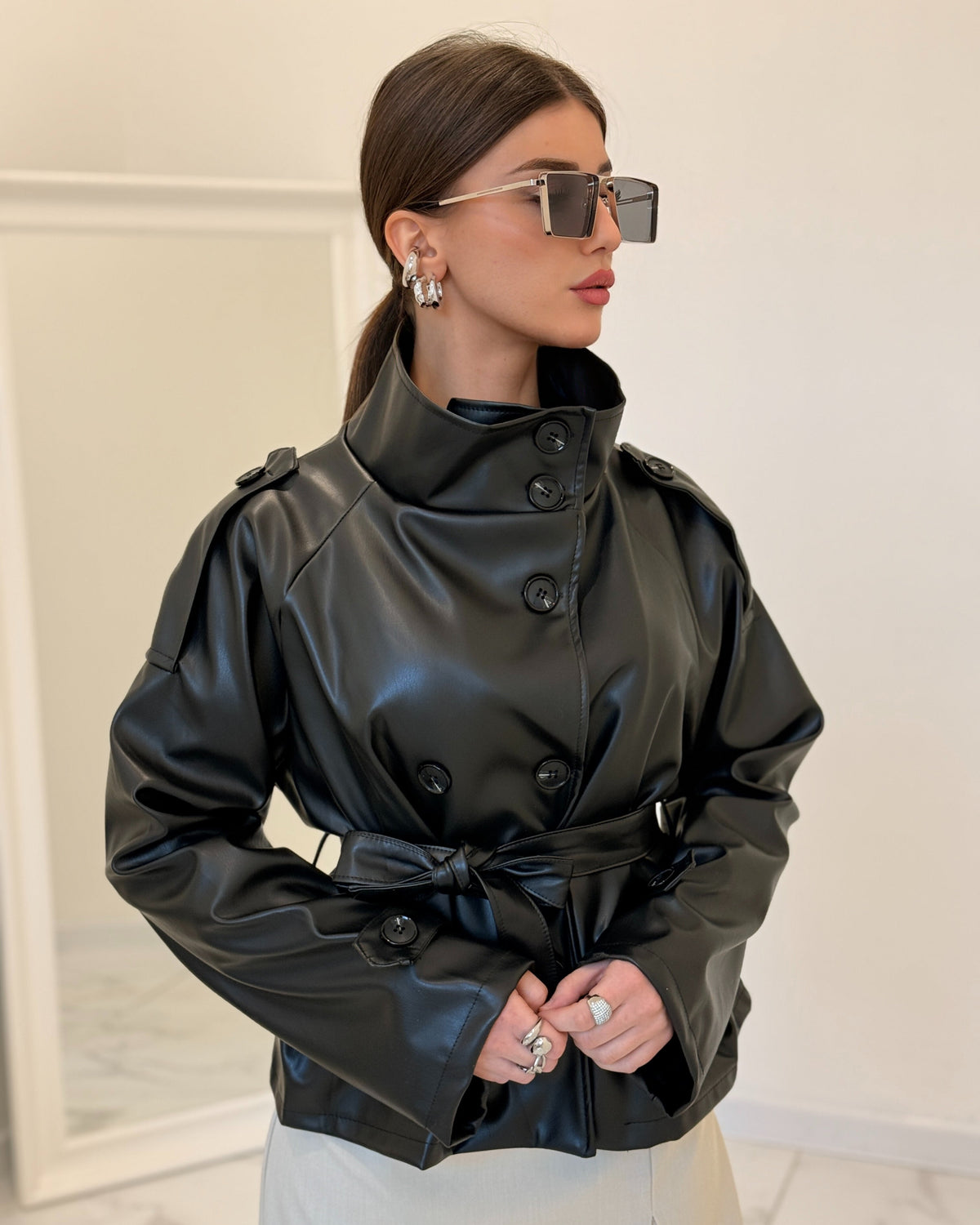 GIACCA PELLE MISSY NERA