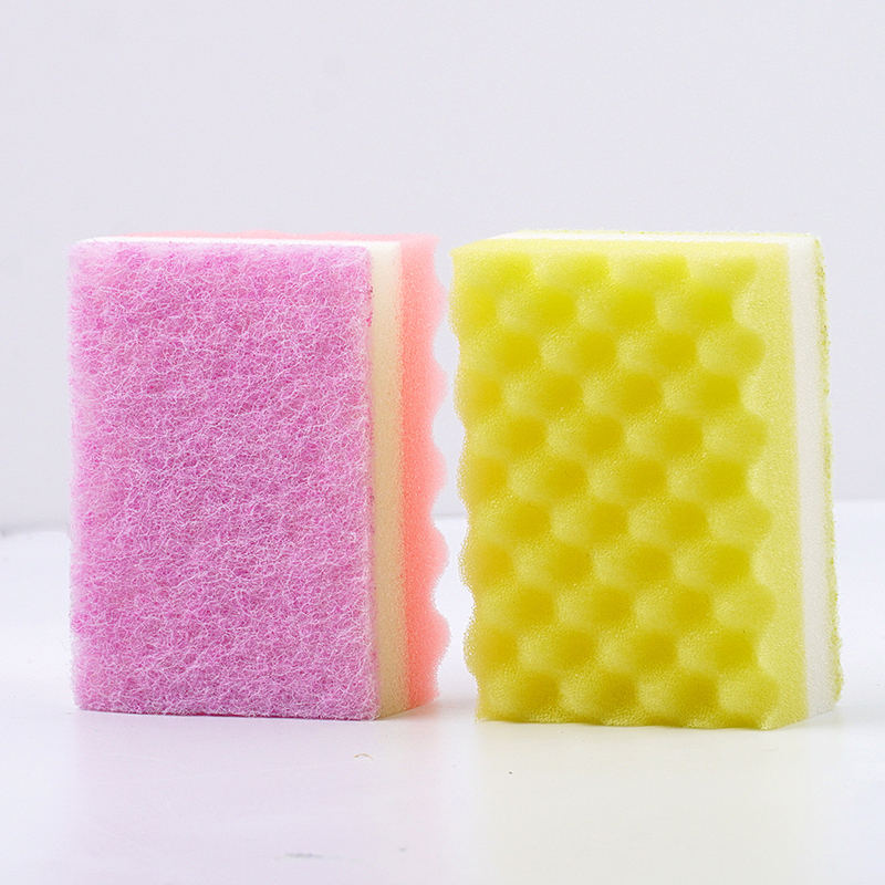 Household Kitchen Sponge Scrub Pad Eco-friendly Color Sponge Brush Thickened Durable Clean Dishwashing Cloth Factory Wholesale