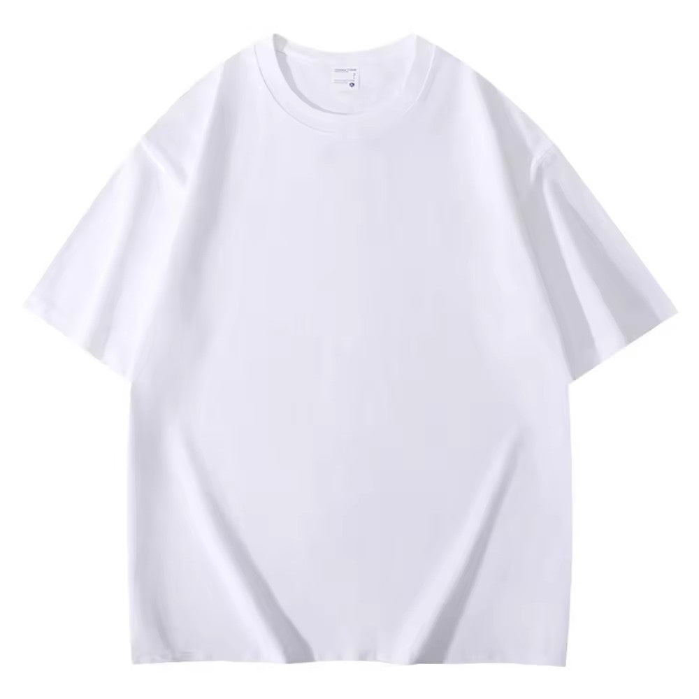 Luxury 300 Gsm Unisex Oversized T-Shirt 100% Cotton Heavyweight Knitted Fabric Breathable O-Neck Short Sleeve Casual Solid Blank