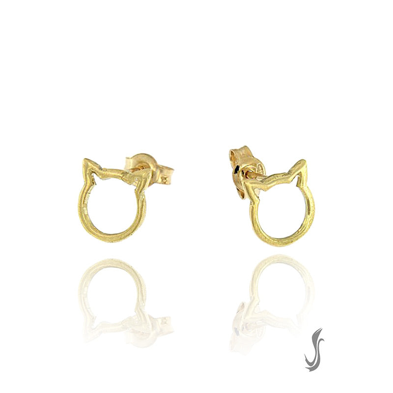 Orecchini gatto in oro 18kt