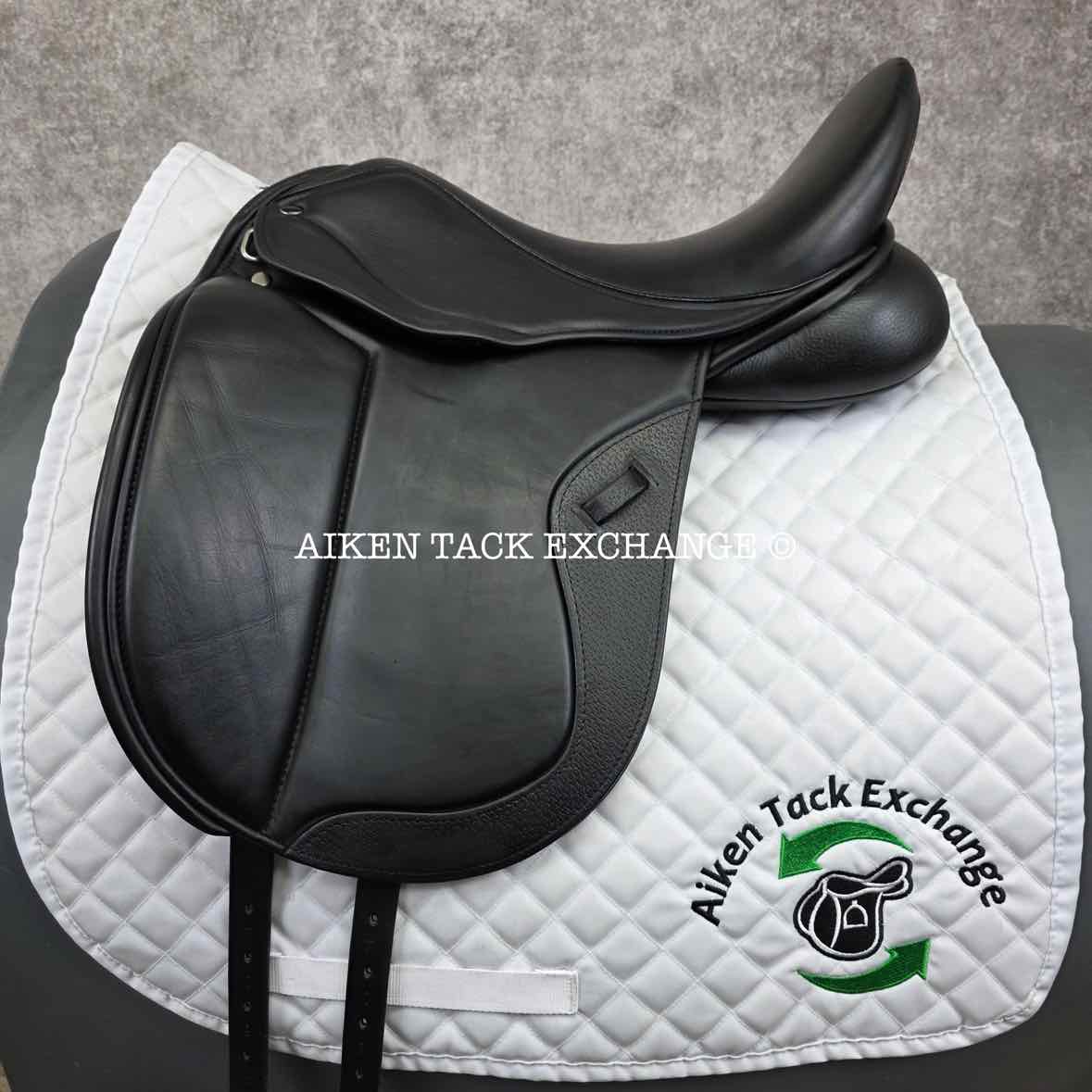**SOLD** Gullikson Jerger-Genser Dressage Saddle, 17.5" Seat, Extra Short Flap, Wide Tree, Wool Flocked Panels