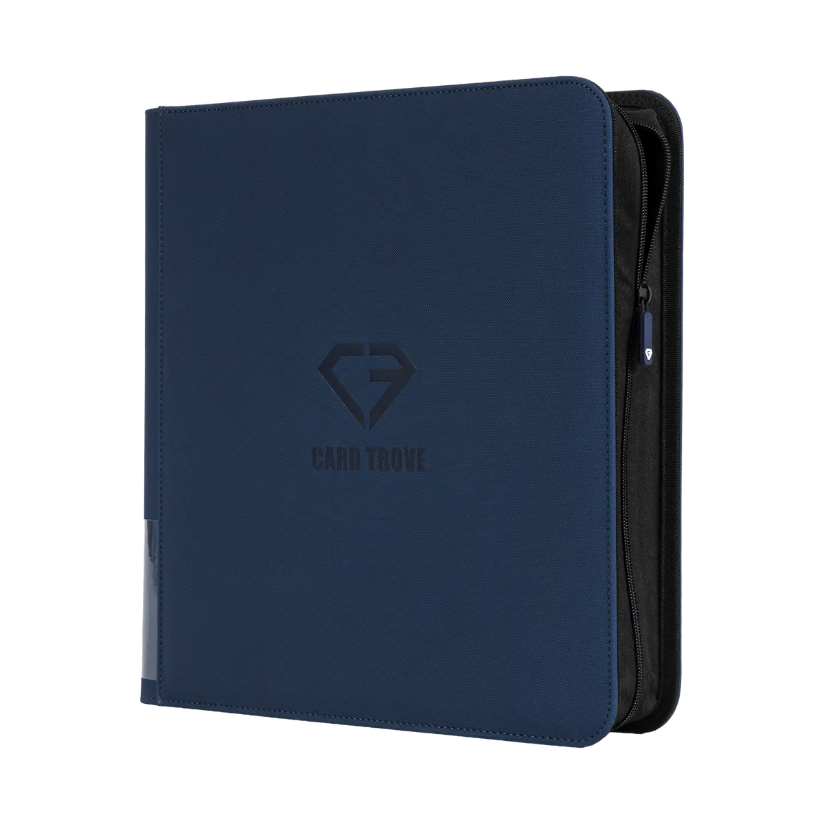 12-Pocket XL Card Binder Blue with zipper, designed for 720 trading cards, splash and impact resistant.